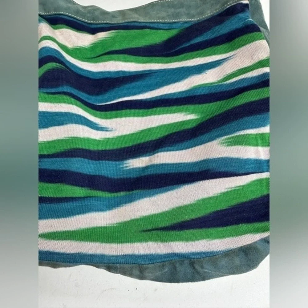 Vintage Authentic‎ MISSONI Italy Zig Zag Hobo Bag Purse Suede Knit KC